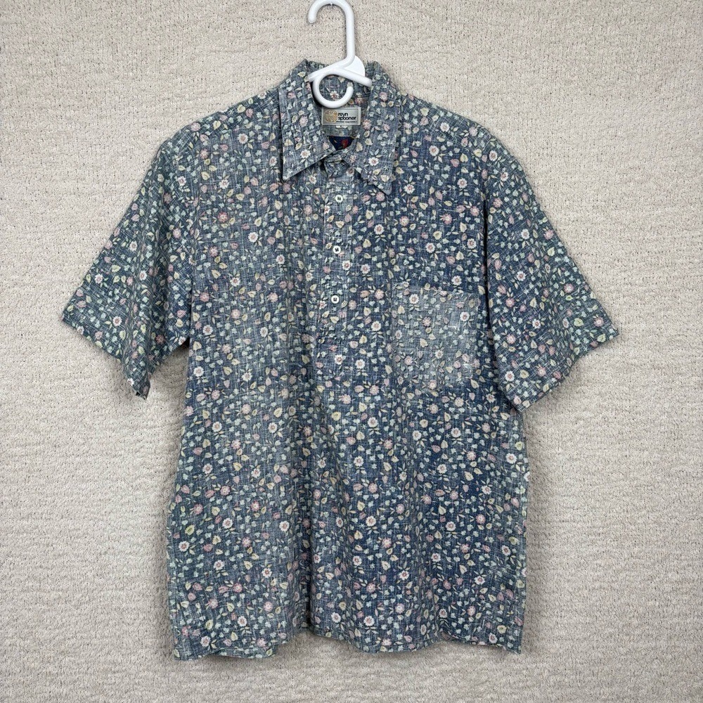 Reyn Spooner Shirt Mens Lg Floral Cotton Blend Hawaiian Traditionals Button Down